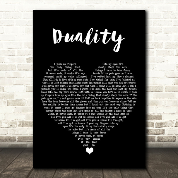 Slipknot Duality Black Heart Song Lyric Art Print