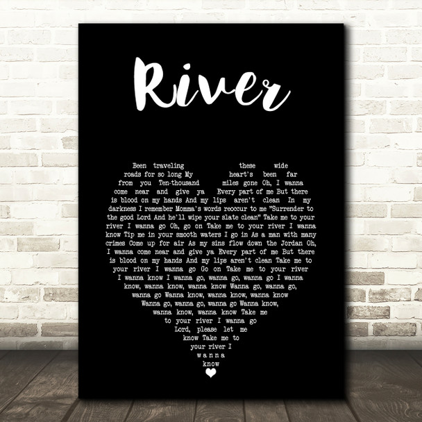 Leon Bridges River Black Heart Song Lyric Art Print