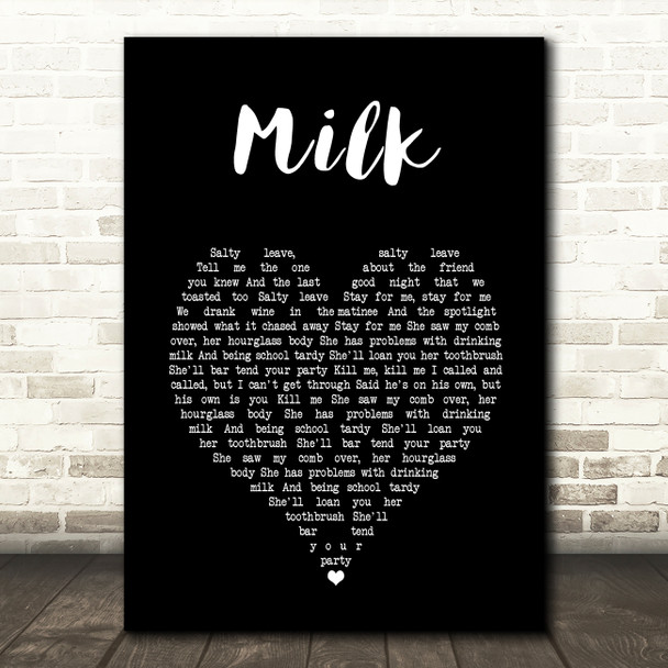 Kings Of Leon Milk Black Heart Song Lyric Art Print