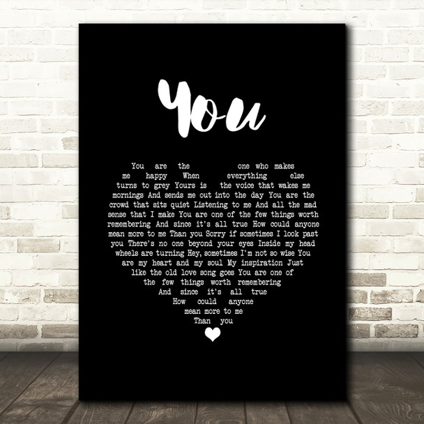 The Carpenters You Black Heart Song Lyric Art Print