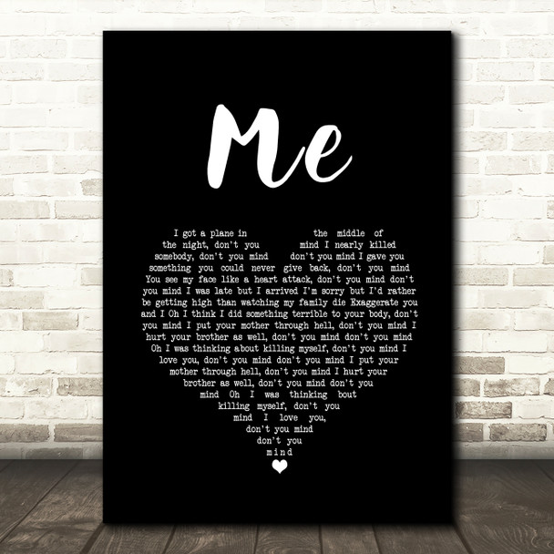 The 1975 Me Black Heart Song Lyric Art Print