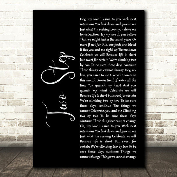 Dave Matthews Band Two Step Black Script Song Lyric Art Print