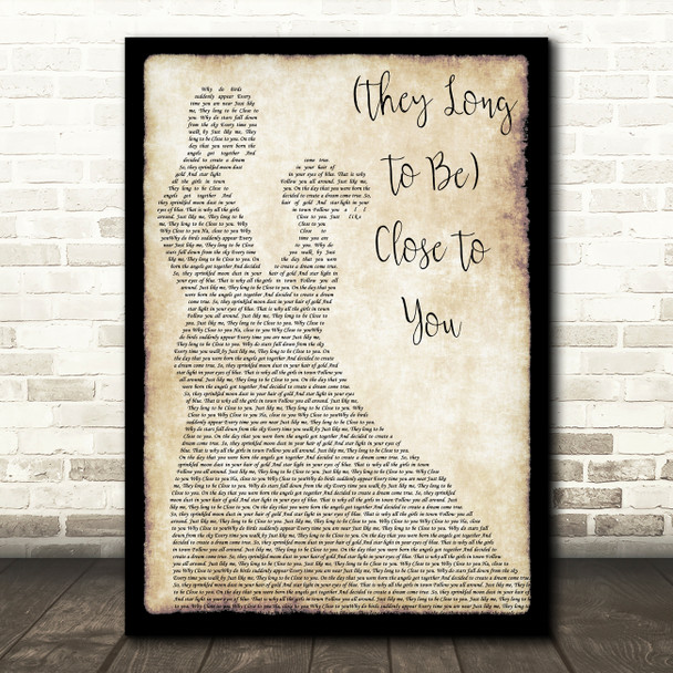 The Carpenters (They Long To Be) Close To You Man Lady Dancing Song Lyric Art Print
