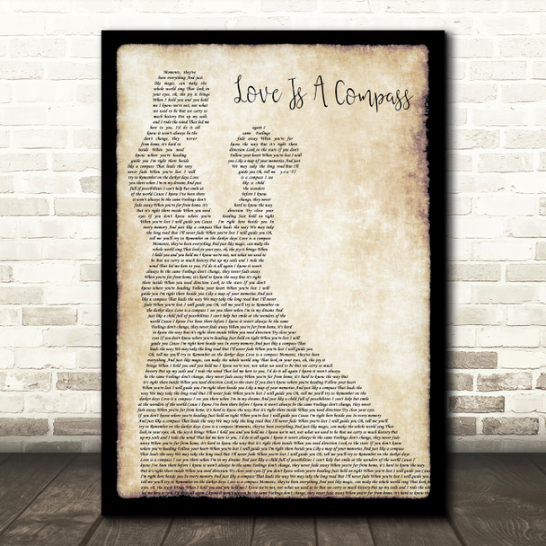 Griff Love Is A Compass Man Lady Dancing Song Lyric Art Print