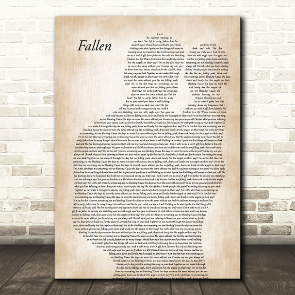 Volbeat Fallen Father & Baby Song Lyric Art Print