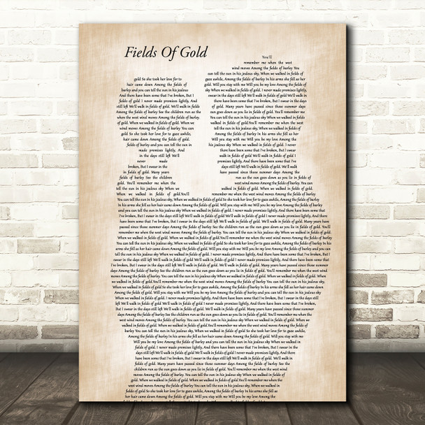 Eva Cassidy Fields Of Gold Father & Child Song Lyric Art Print