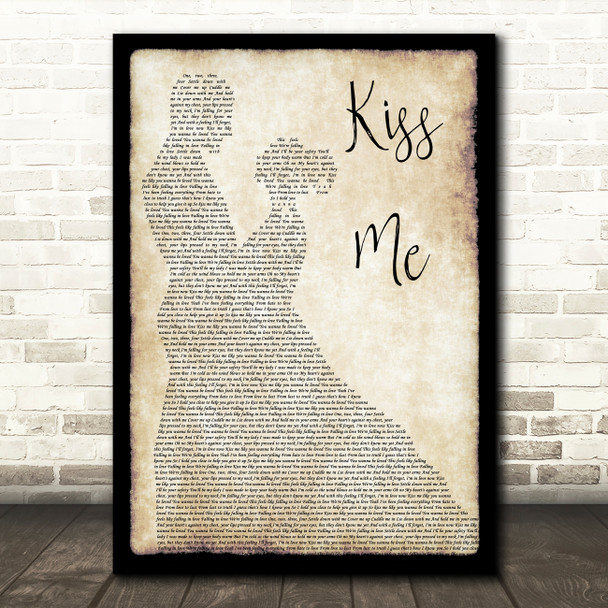 Ed Sheeran Kiss Me Man Lady Dancing Song Lyric Quote Print