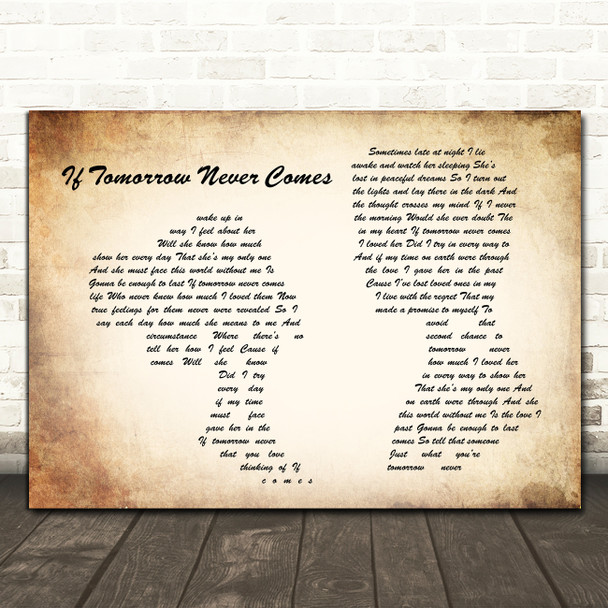 Garth Brooks If Tomorrow Never Comes Man Lady Couple Song Lyric Quote Print