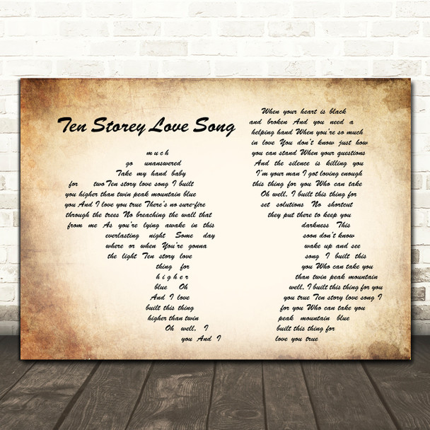 The Stone Roses Ten Storey Love Song Man Lady Couple Song Lyric Quote Print
