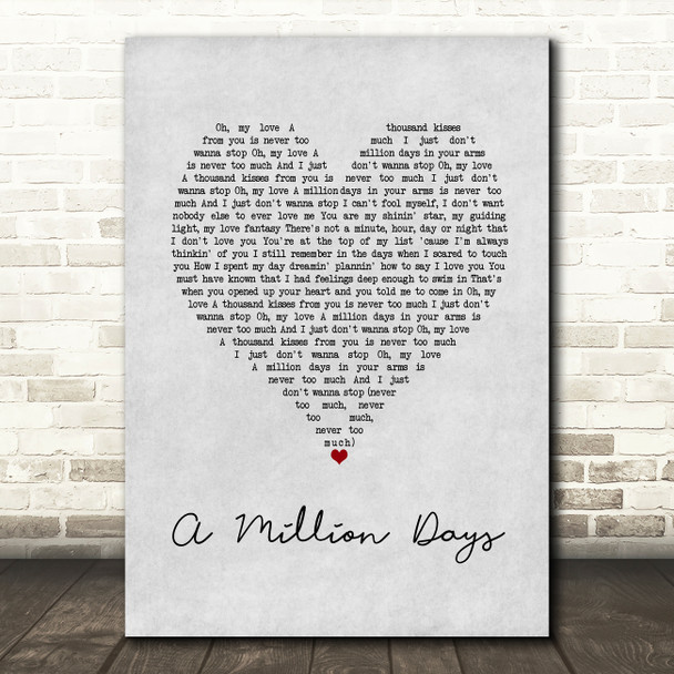 Paul Kalkbrenner A Million Days Grey Heart Song Lyric Art Print