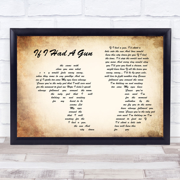 Noel Gallagher If I Had A Gun Man Lady Couple Song Lyric Quote Print