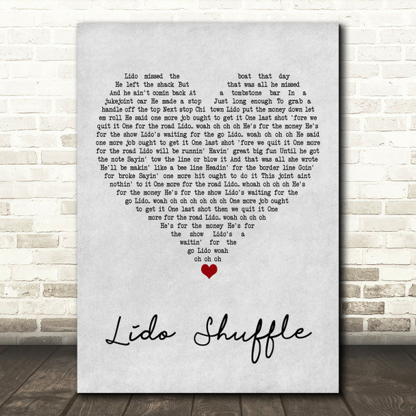 Boz Scaggs Lido Shuffle Grey Heart Song Lyric Art Print