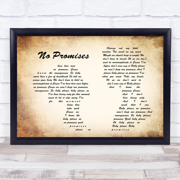 Shawn Mendes No Promises Man Lady Couple Song Lyric Quote Print