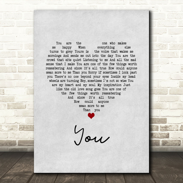 The Carpenters You Grey Heart Song Lyric Art Print