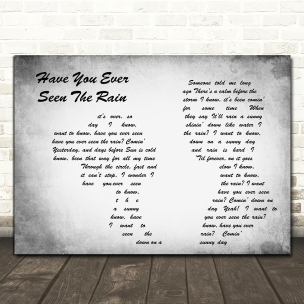 Creedence Clearwater Revival Have You Ever Seen The Rain Man Lady Couple Grey Song Lyric Art Print