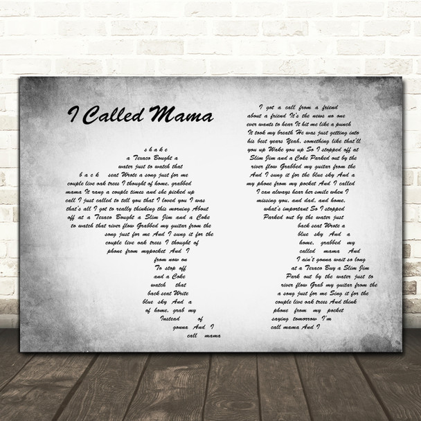 Tim McGraw I Called Mama Man Lady Couple Grey Song Lyric Art Print