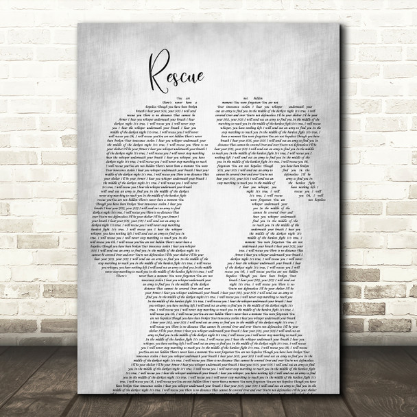 Lauren Daigle Rescue Lesbian Women Gay Brides Couple Wedding Grey Song Lyric Art Print