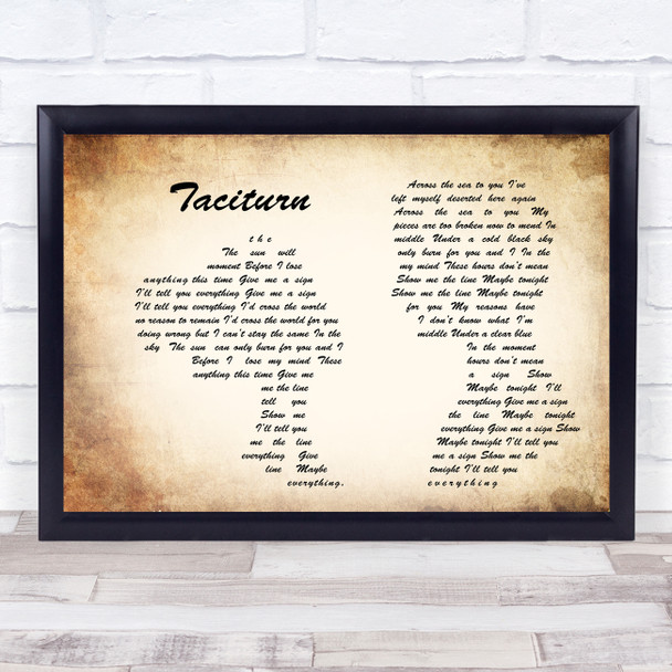 Stone Sour Taciturn Man Lady Couple Song Lyric Quote Print