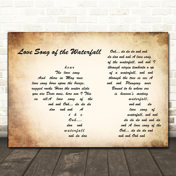 Slim Whitman Love Song of the Waterfall Man Lady Couple Song Lyric Art Print