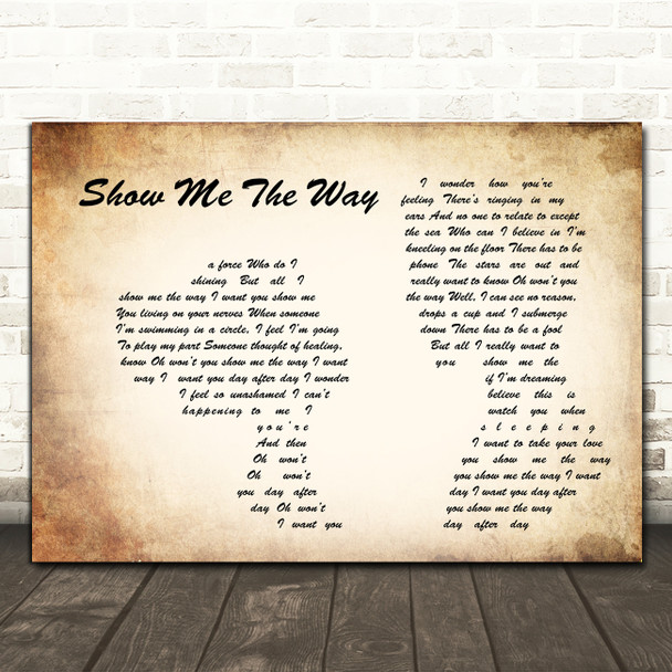 Peter Frampton Show Me The Way Man Lady Couple Song Lyric Art Print
