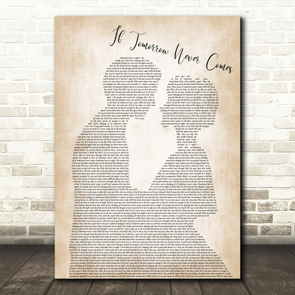 Garth Brooks If Tomorrow Never Comes Man Lady Bride Groom Song Lyric Quote Print