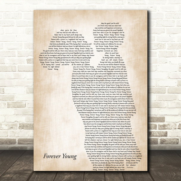 Rod Stewart Forever Young Mother & Child Song Lyric Art Print