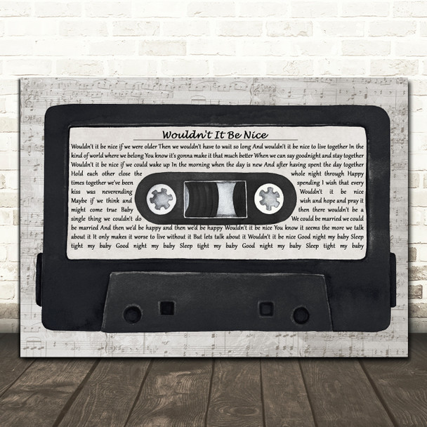 Beach Boys Wouldn't It Be Nice Music Script Cassette Tape Song Lyric Art Print