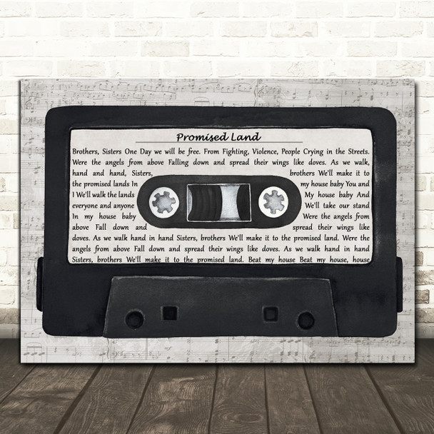 Joe Smooth Promised Land Music Script Cassette Tape Song Lyric Art Print