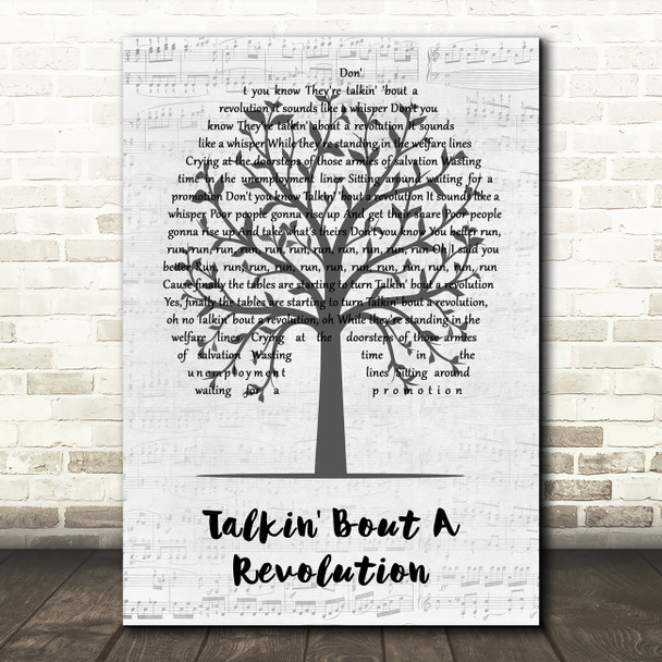 Tracy Chapman Talkin' Bout A Revolution Music Script Tree Song Lyric Art Print