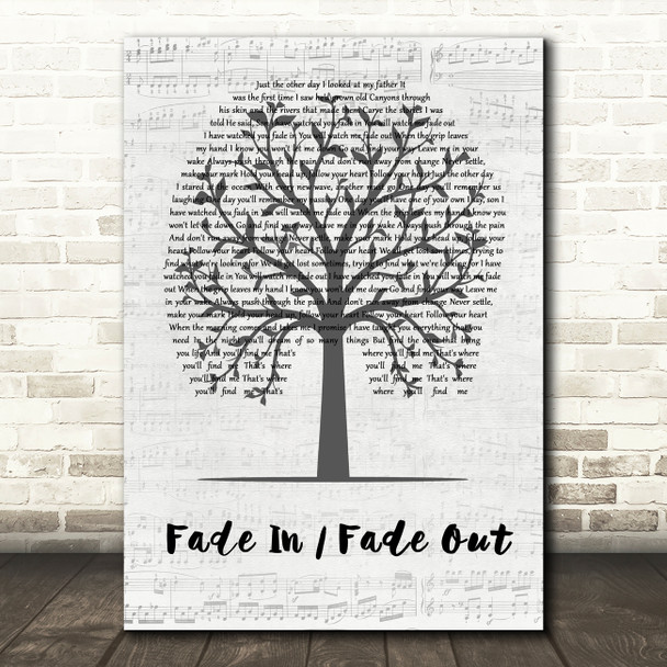 Nothing More Fade In Fade Out Music Script Tree Song Lyric Art Print