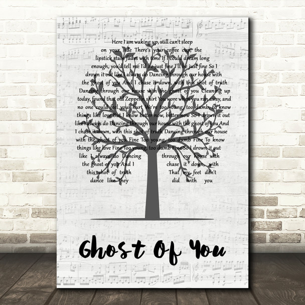 5 Seconds Of Summer Ghost Of You Music Script Tree Song Lyric Art Print