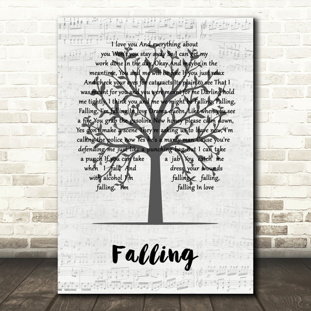 The Lumineers Falling Music Script Tree Song Lyric Art Print