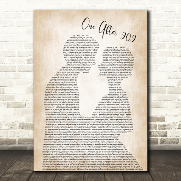 The Beatles One After 909 Man Lady Bride Groom Wedding Song Lyric Quote Print
