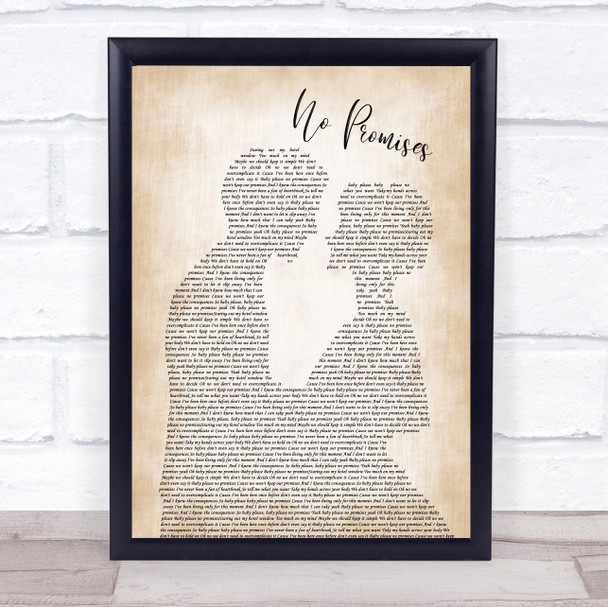 Shawn Mendes No Promises Man Lady Bride Groom Wedding Song Lyric Quote Print