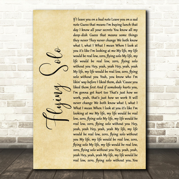 Julie and the Phantoms Cast Flying Solo Rustic Script Song Lyric Art Print