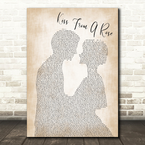 Seal Kiss From A Rose Man Lady Bride Groom Wedding Song Lyric Quote Print