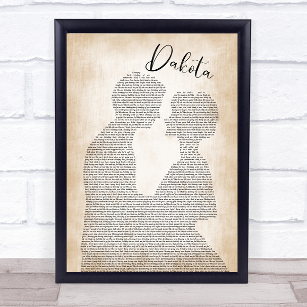 Stereophonics Dakota Man Lady Bride Groom Wedding Song Lyric Quote Print