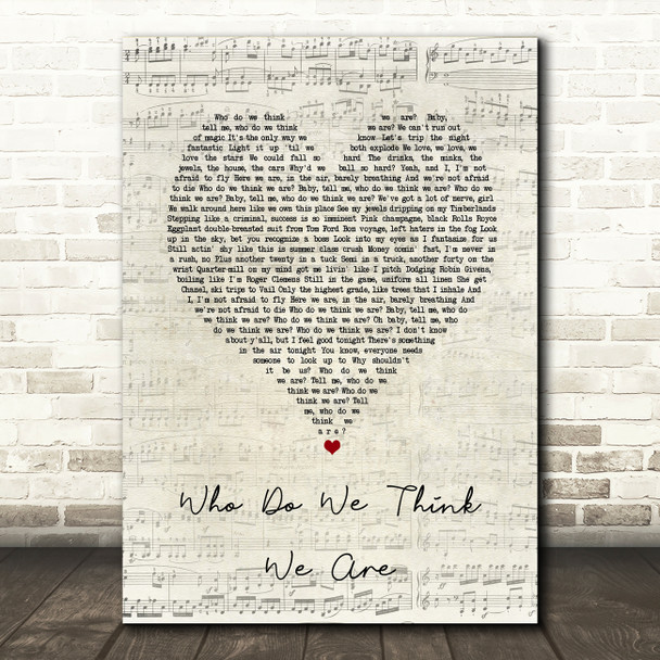 John Legend Who Do We Think We Are Script Heart Song Lyric Art Print