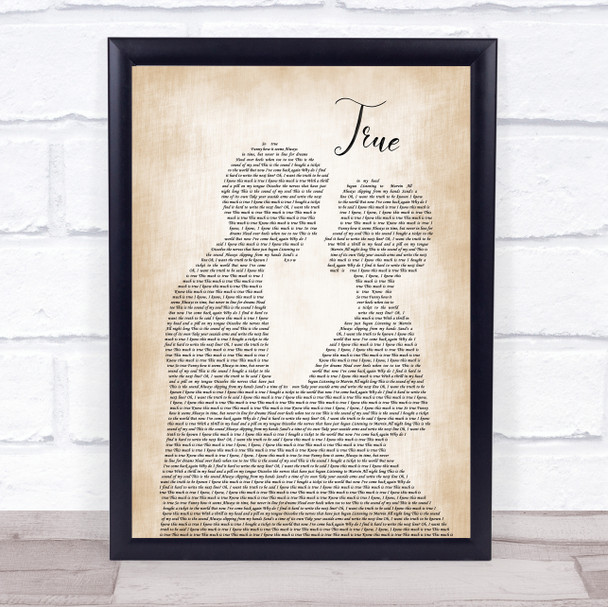 Spandau Ballet True Man Lady Bride Groom Wedding Song Lyric Quote Print