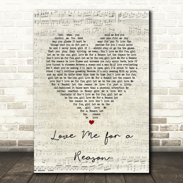 The Osmonds Love Me for a Reason Script Heart Song Lyric Art Print