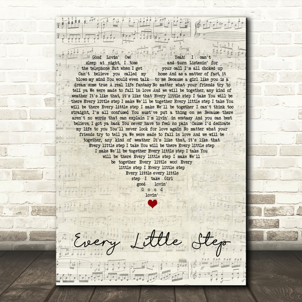 Bobby Brown Every Little Step Script Heart Song Lyric Art Print