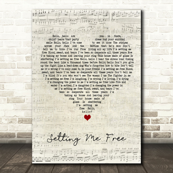 Beth Hart Setting Me Free Script Heart Song Lyric Art Print