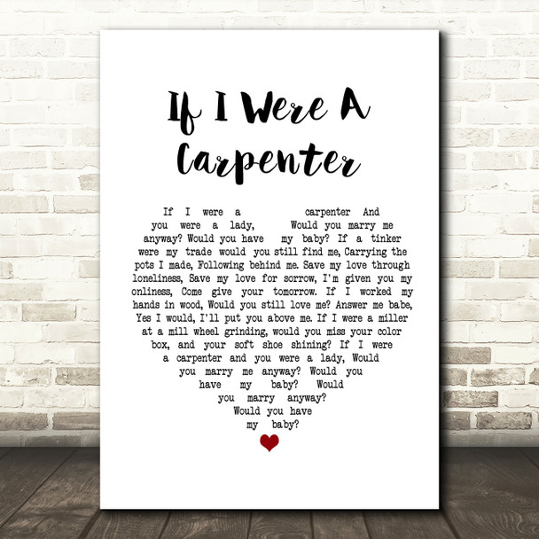 Johnny Cash If I Were A Carpenter Heart Song Lyric Quote Print