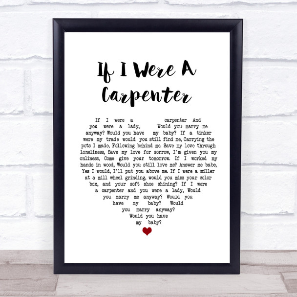 Johnny Cash If I Were A Carpenter Heart Song Lyric Quote Print