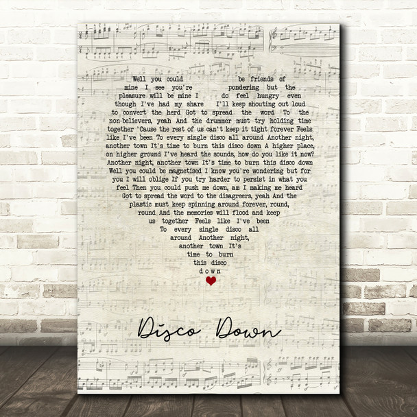 Shed Seven Disco Down Script Heart Song Lyric Art Print
