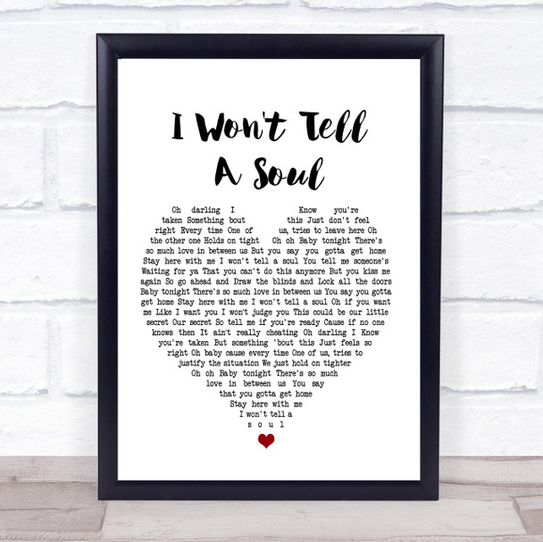 Charlie Puth I Won't Tell A Soul Heart Song Lyric Quote Print