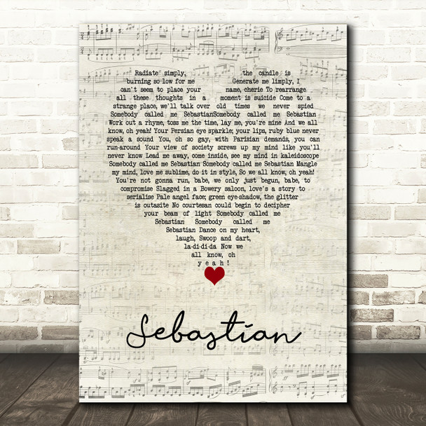 Cockney Rebel Sebastian Script Heart Song Lyric Art Print