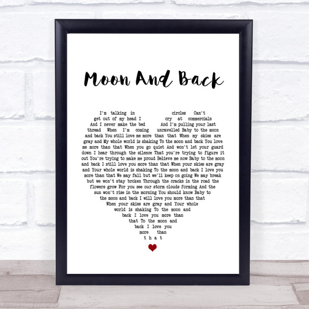 Alice Kristiansen Moon And Back Heart Song Lyric Quote Print
