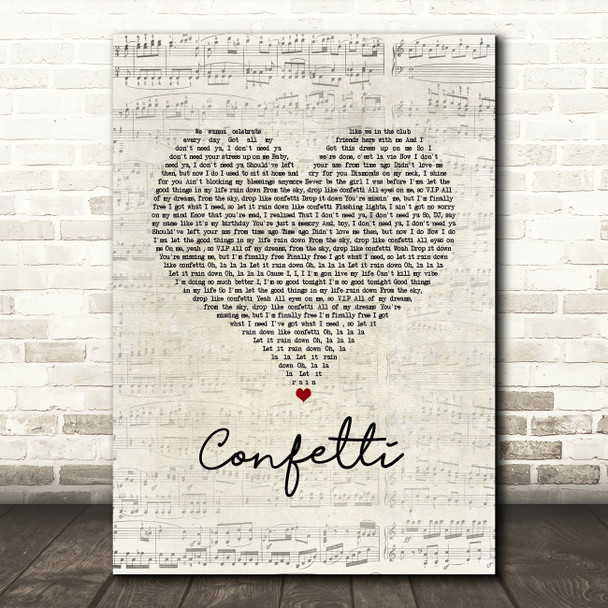 Little Mix Confetti Script Heart Song Lyric Art Print