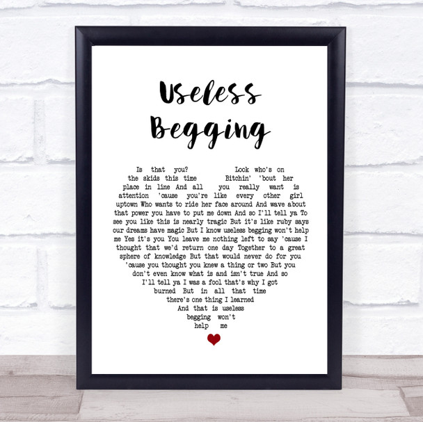 Todd Rundgren Useless Begging Heart Song Lyric Quote Print